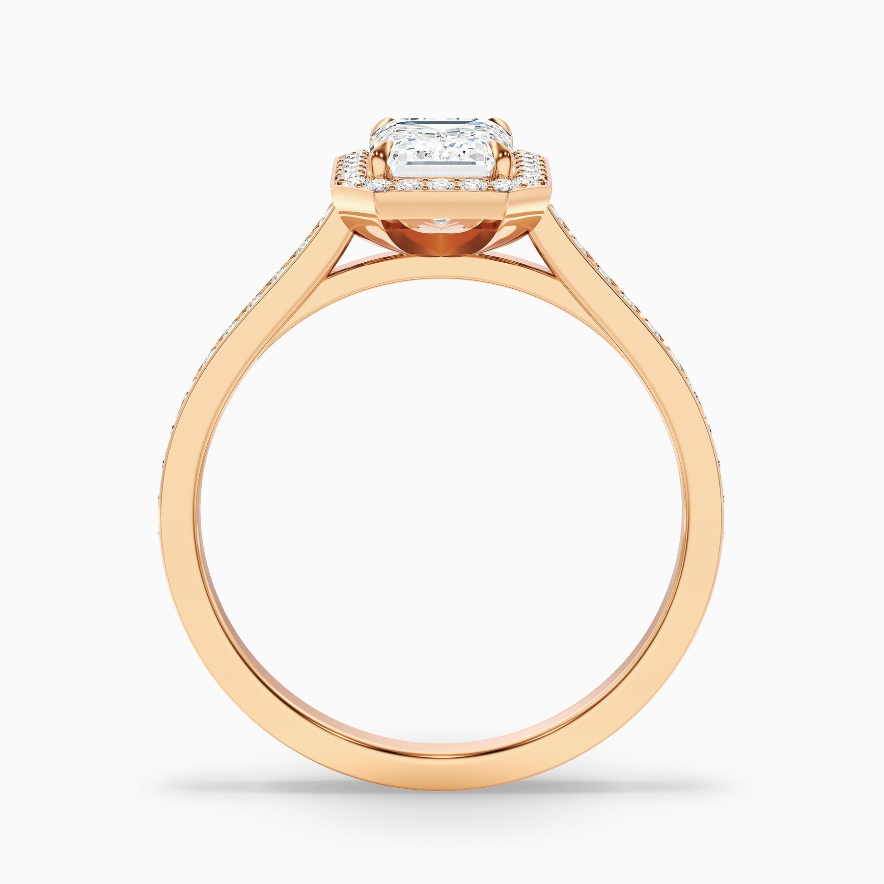 Velvet 1 Carat Emerald Cut Halo Pave Lab Grown Diamond Ring